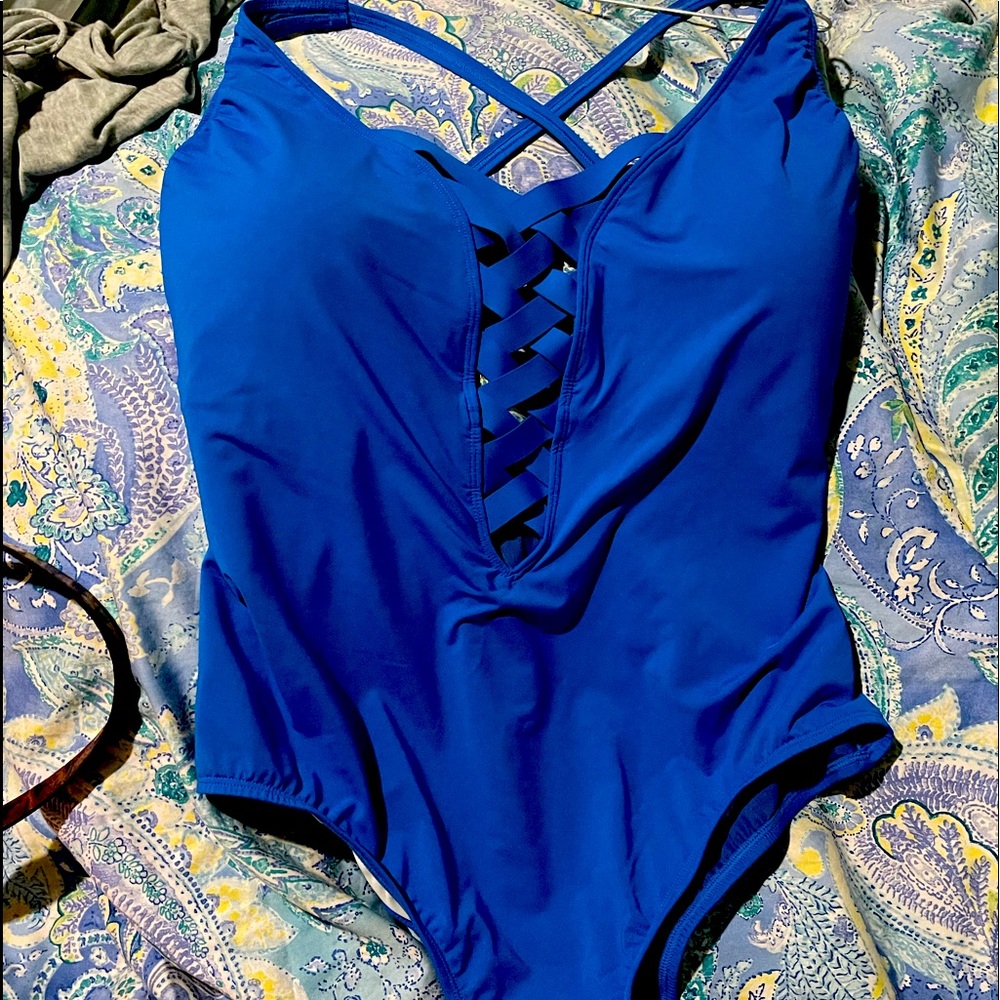 Bleu Rod Beattie Lattice swimsuit size 16